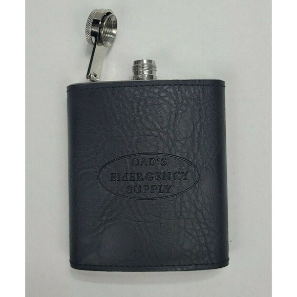Perry Ellis Mens Flask Black Dad's Emergency 7 oz - Picture 2 of 11